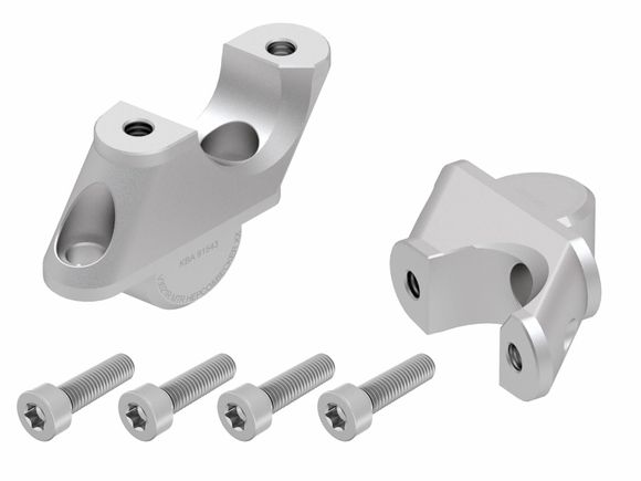 Hepco & Becker Handlebar Riser with 30 mm rise and 21 mm pullback - SilverRef: Hbe05010A / 42456522 00 09