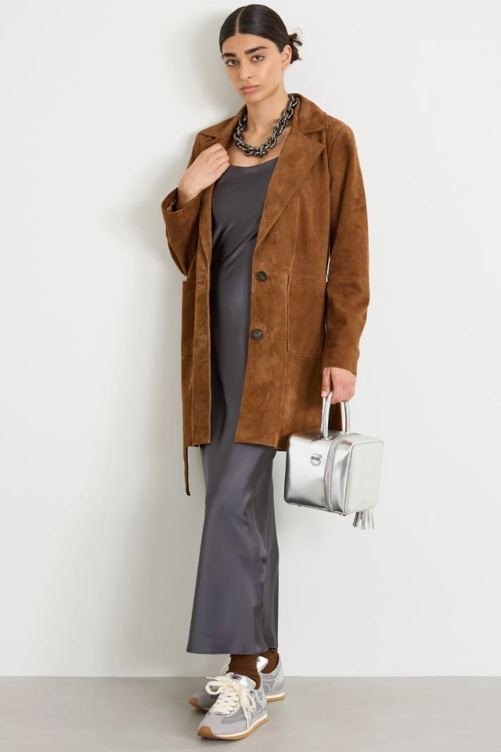 Suede jacket - TOBACCO