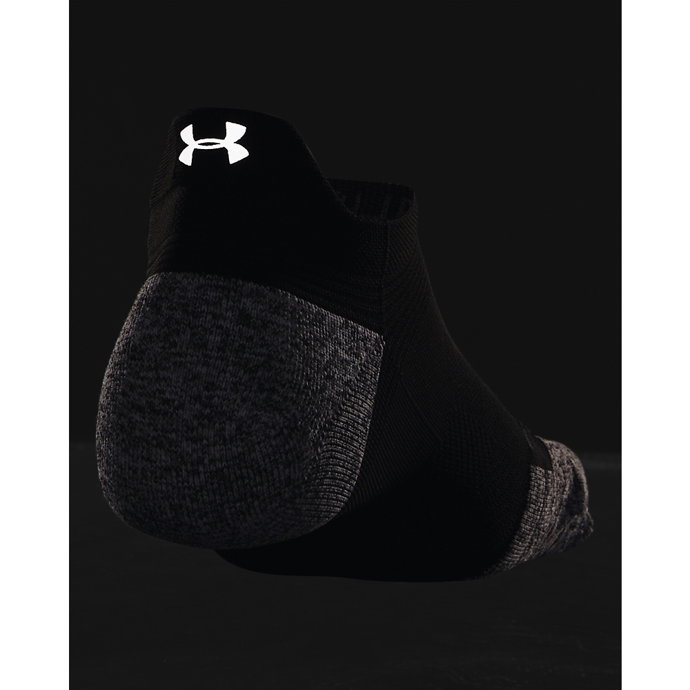 Under Armour UA ArmourDry™ Run Cushion No Show Tab Socks - Black/Pitch Gray/Reflective