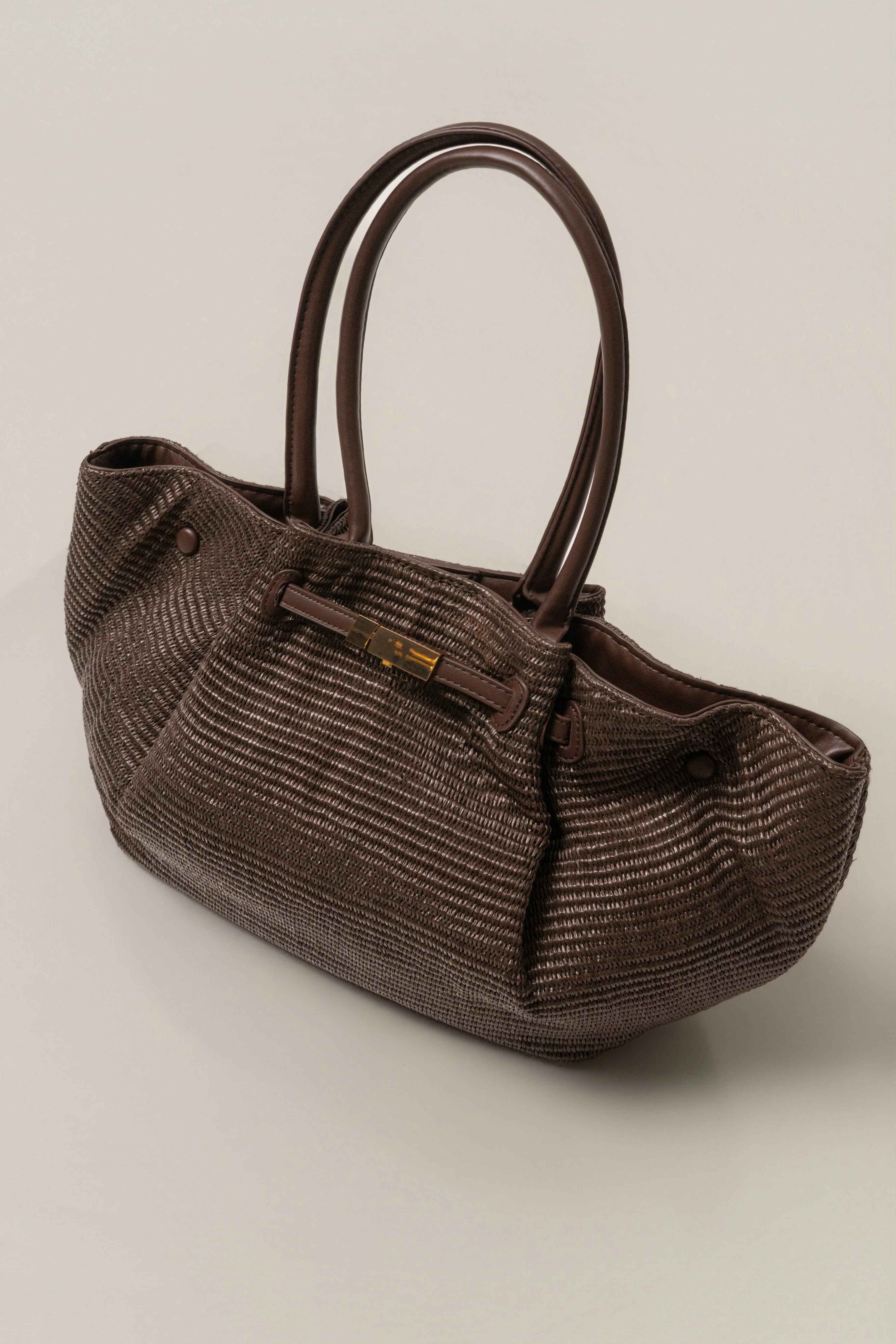 Chocolate Lana Woven Handbag