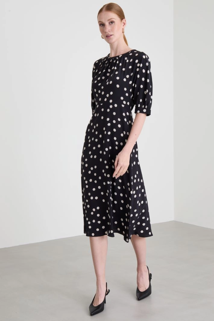 Crepe de chine dress - BLACK