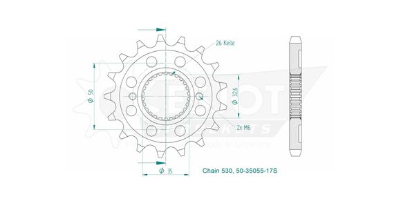 Esjot 17 teeth gearbox output pinionRef: Esjo00110A / 12122418