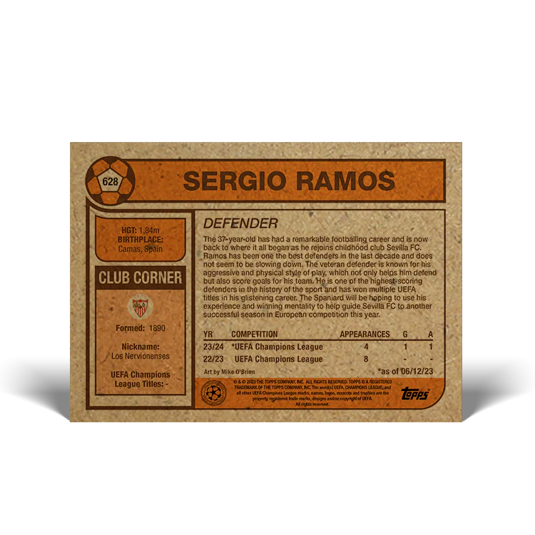 Topps UK - UCC Living Set Card #628 - Sergio Ramos