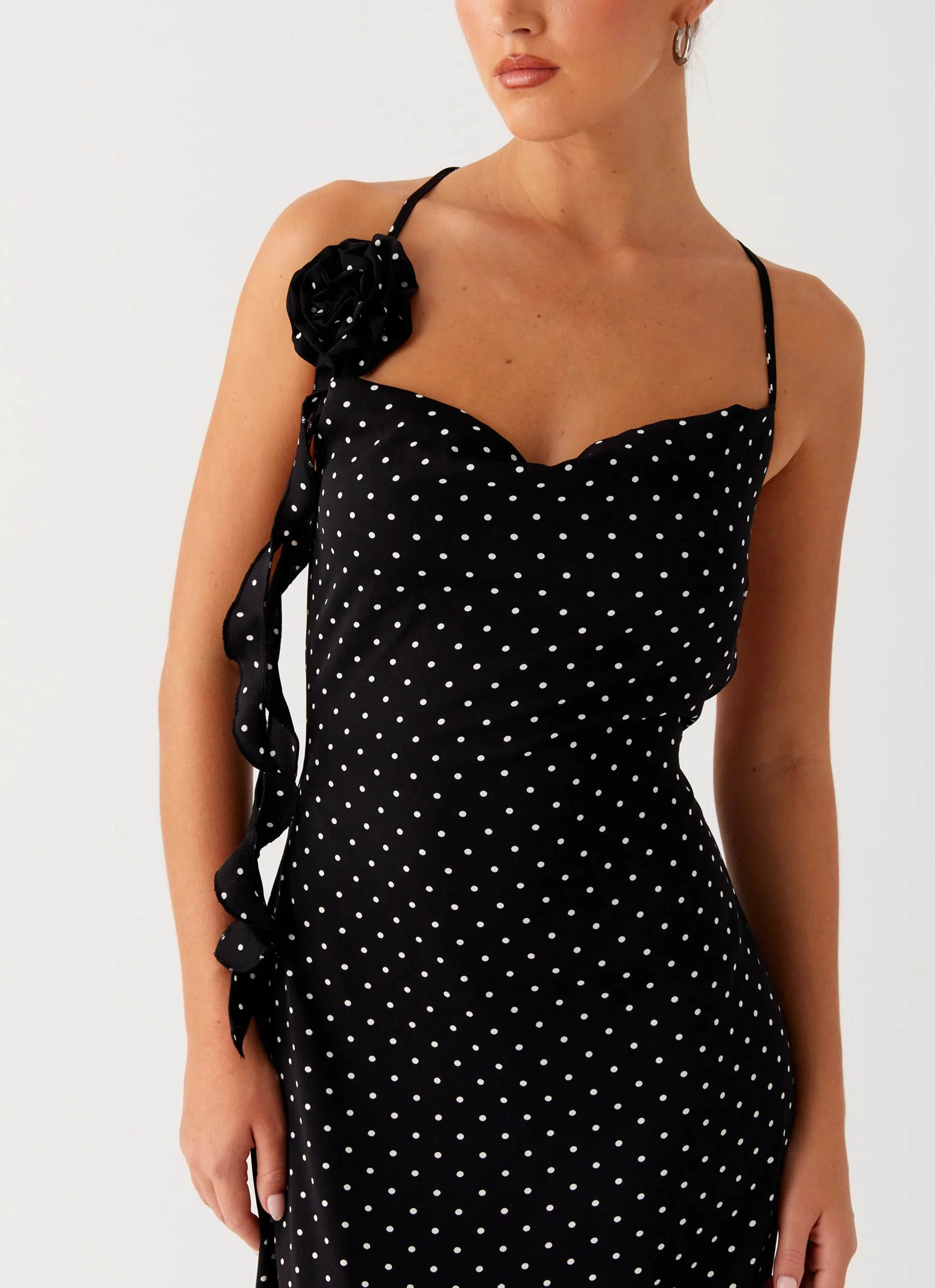 Purely Maxi Dress - Black Polka Dot