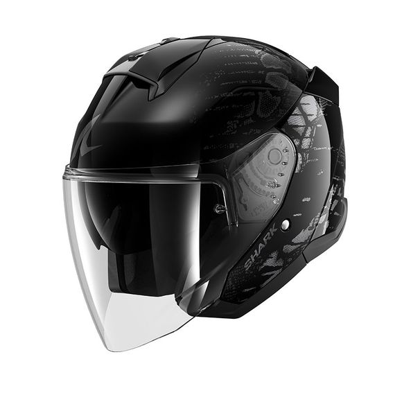 Casque jet Shark SKWAL JET REPTAIA - Noir / BlancRef : SH1856-C57239