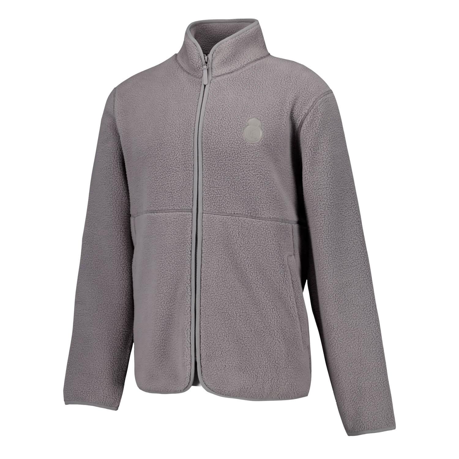 Mens Outerwear Sherpa Jacket Grey Real Madrid