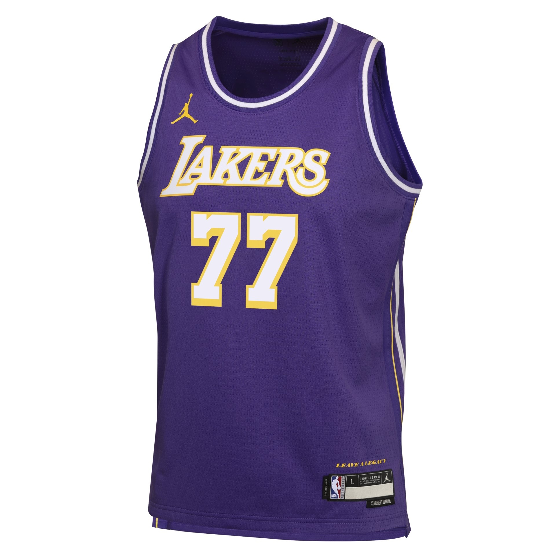 Luka Dončić #77 Los Angeles Lakers Statement Swingman NBA Jersey Purple (YOUTH)