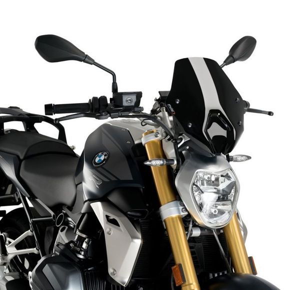 Puig SPORT windshield COMPATIBLE WITHOUT ORIGINAL BMW SUPPORT - BlackBMW 1200 R 1250 R ABS (0J71) - 2019 - 2022Ref: 3624