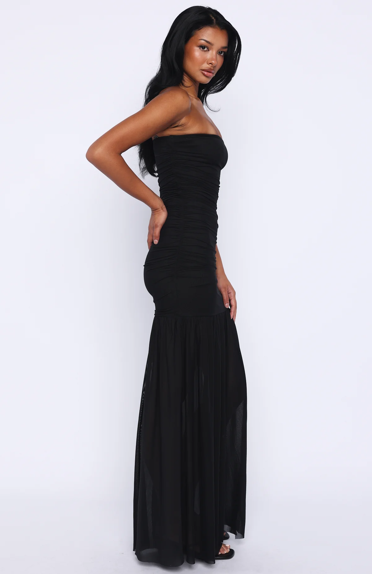 Stop The Show Strapless Maxi Dress Black