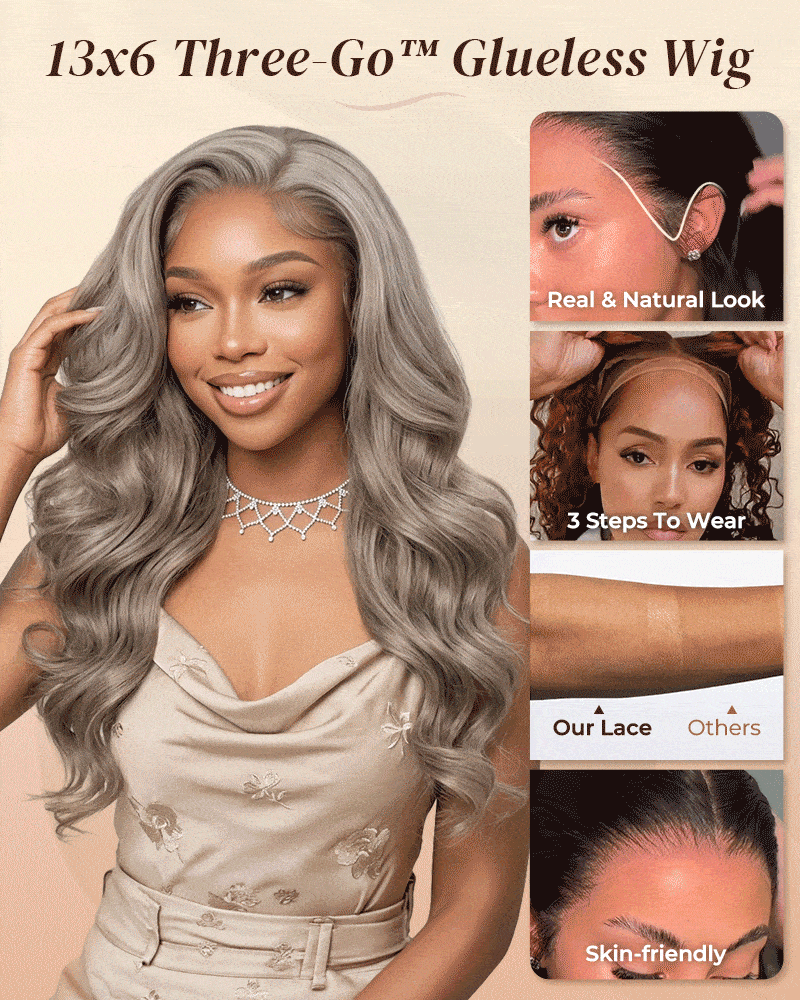 Ophirawig 13x6 Three-Go? Dirty Blonde Glueless Loose Body Wave With Drawstring 100% Human Hair Wig