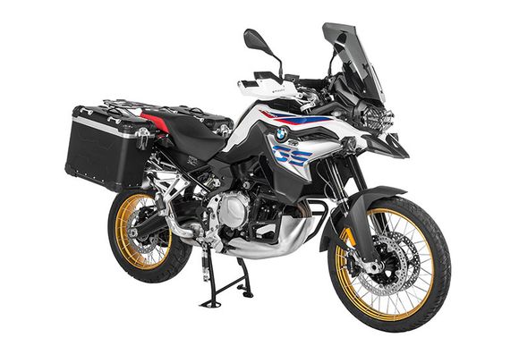 Touratech ZEGA Evo X suitcase With 38/38 offset - Gray support included - Black anodizedRef: Trt01598A / 01-082-6817-0