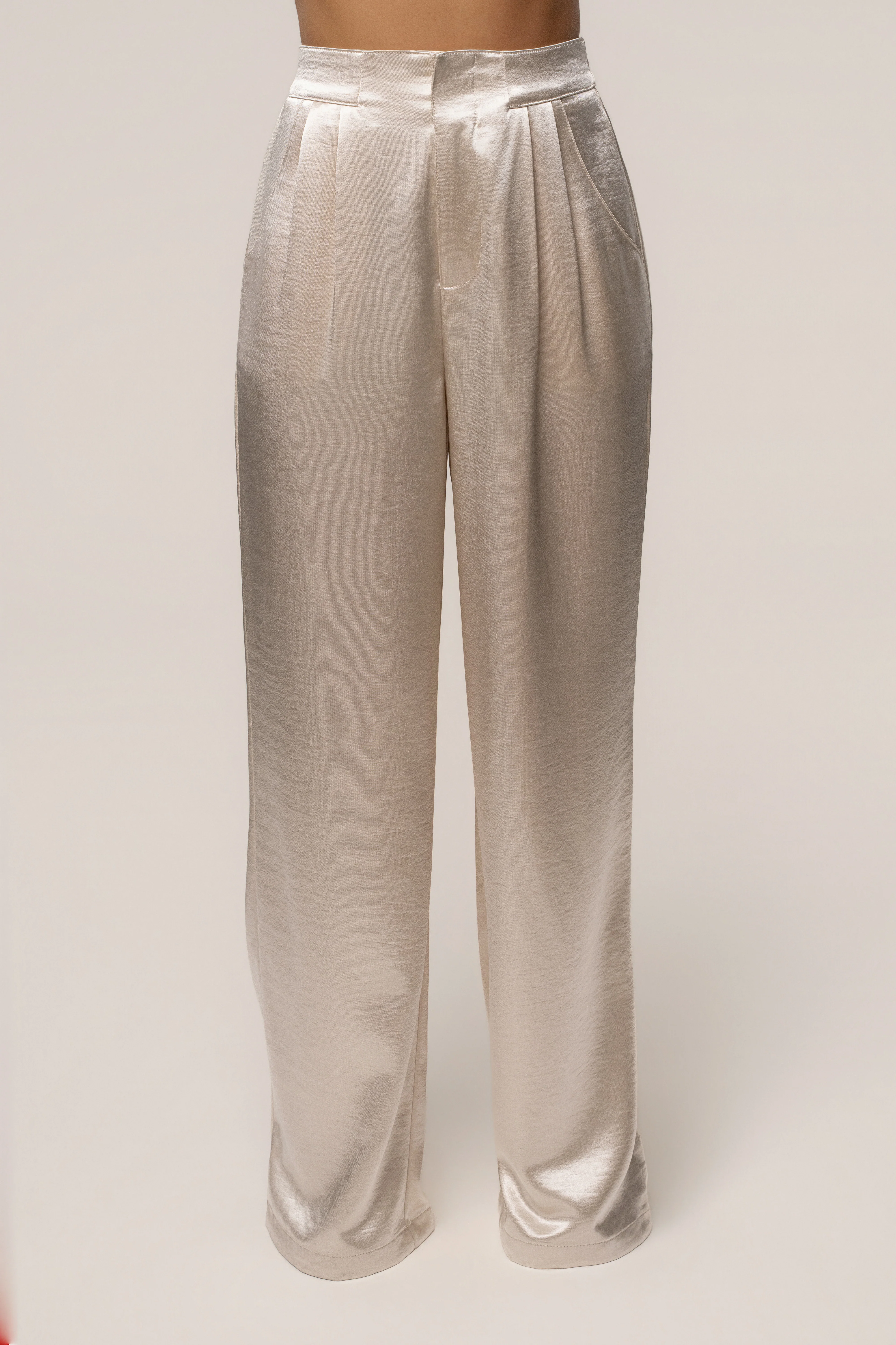 Ivory Thea Satin Pants