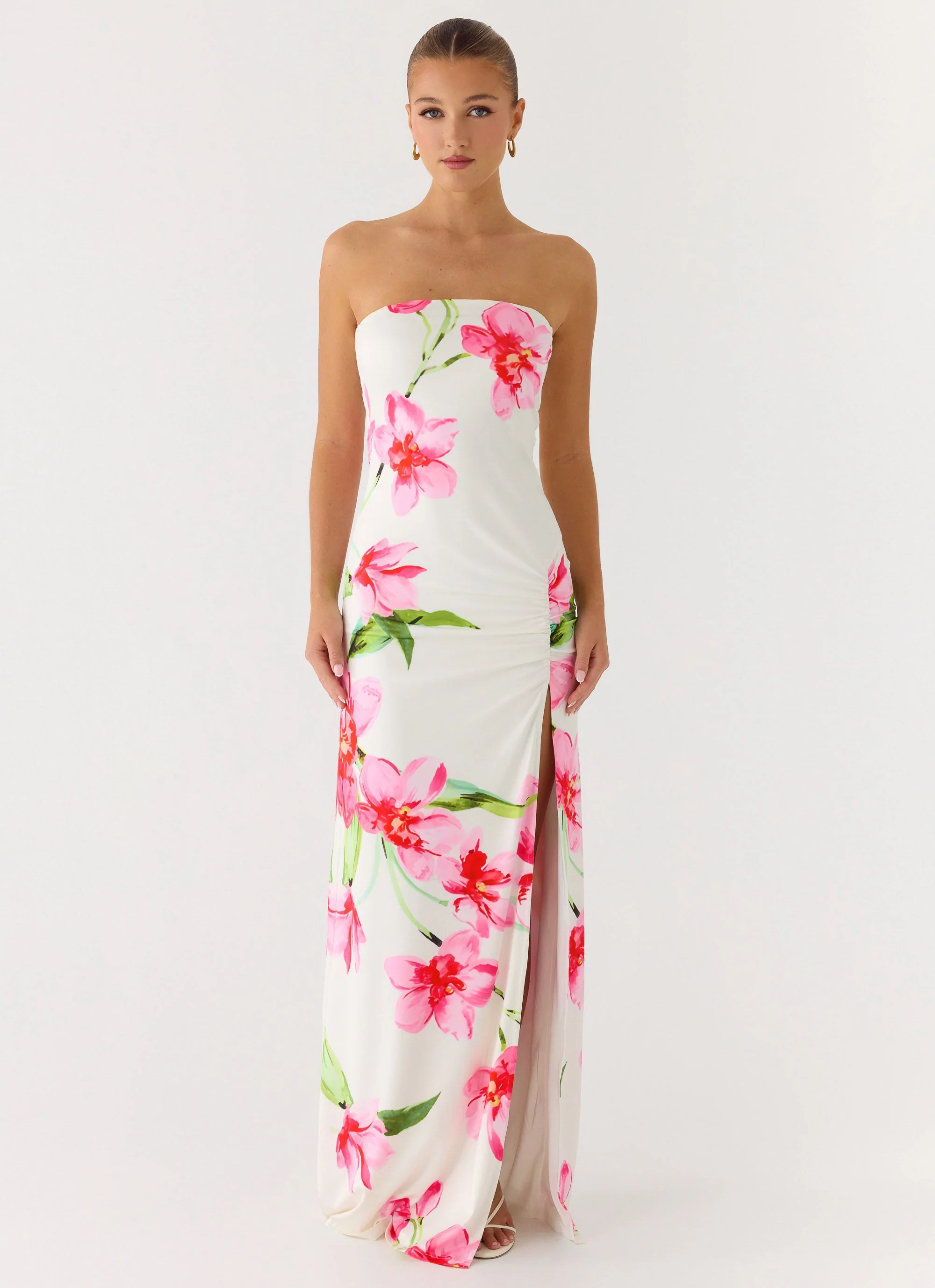 Erivo Strapless Maxi Dress - Ivory Reef