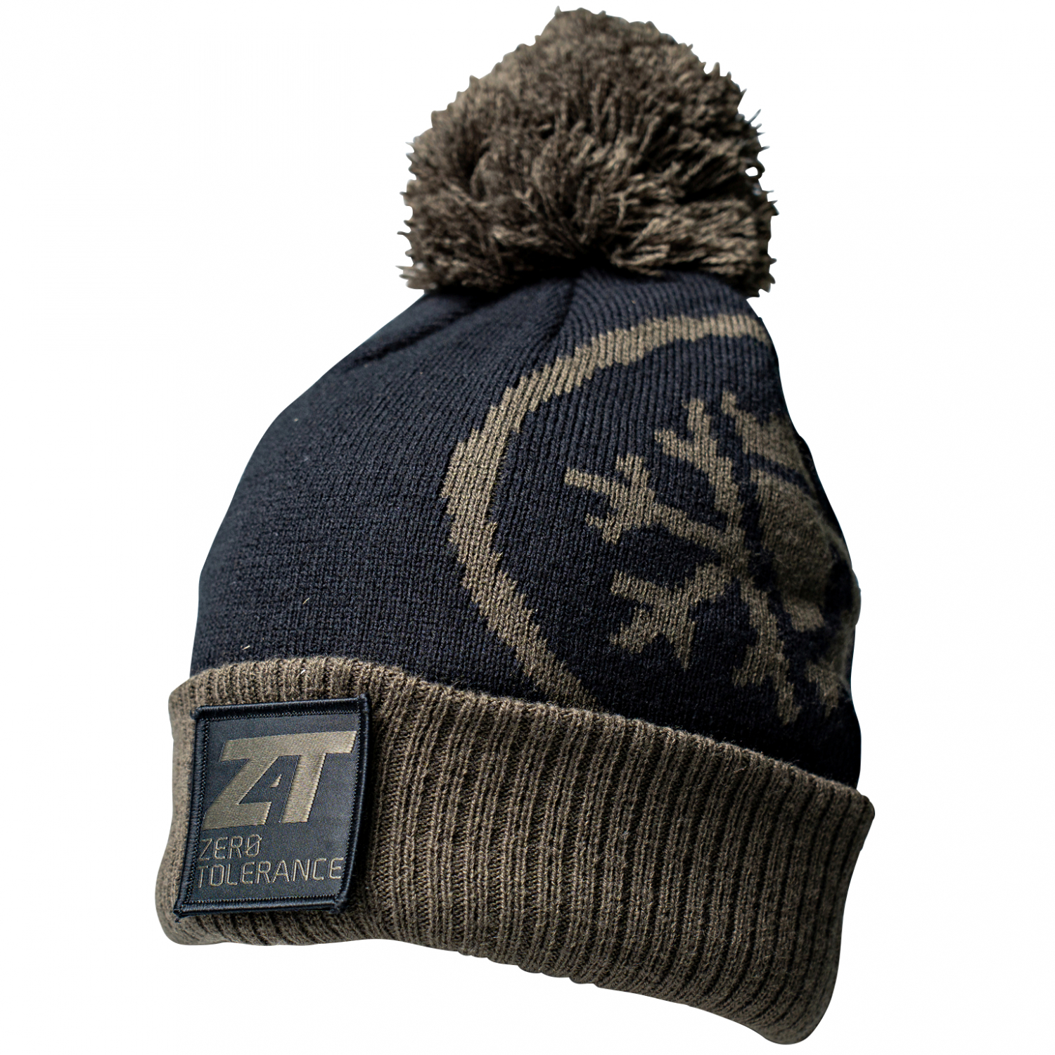 Nash Zero Tolerance Patch Bobble Hat Unisex (Black\/Olive)