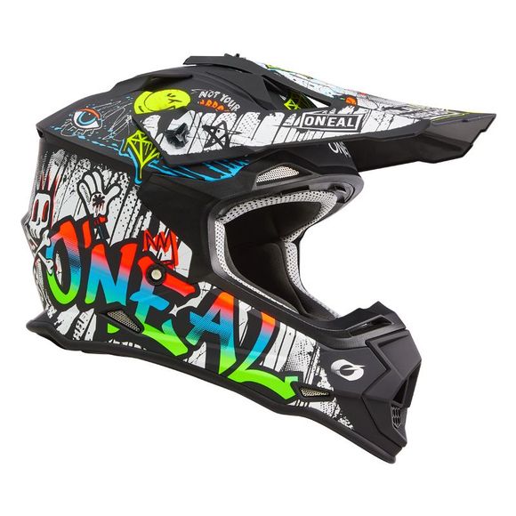 O'Neal 2SRS - RANCID V24 2024 cross Helmet - Black / WhiteRef: OL1944