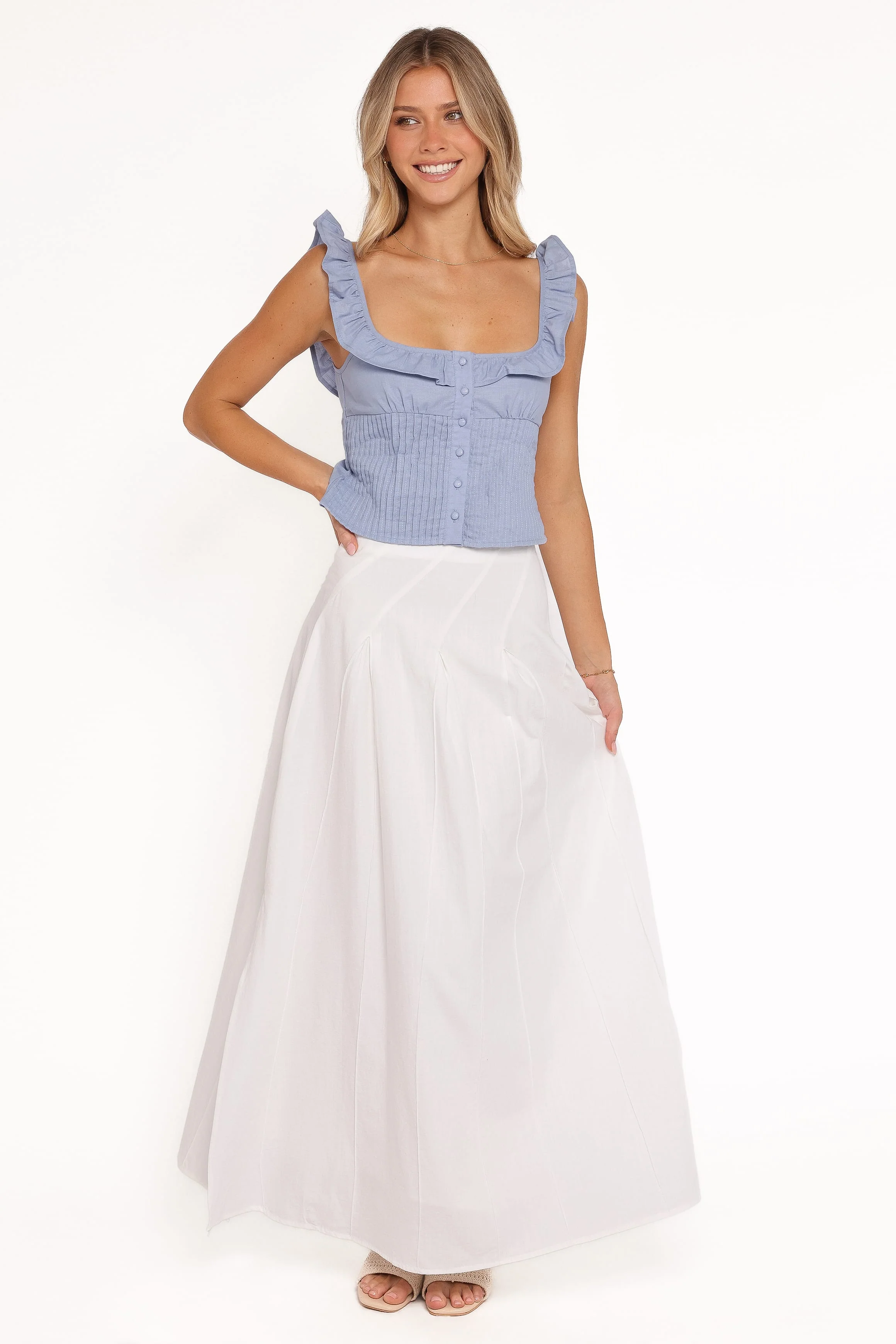 Zoey Maxi Skirt - White