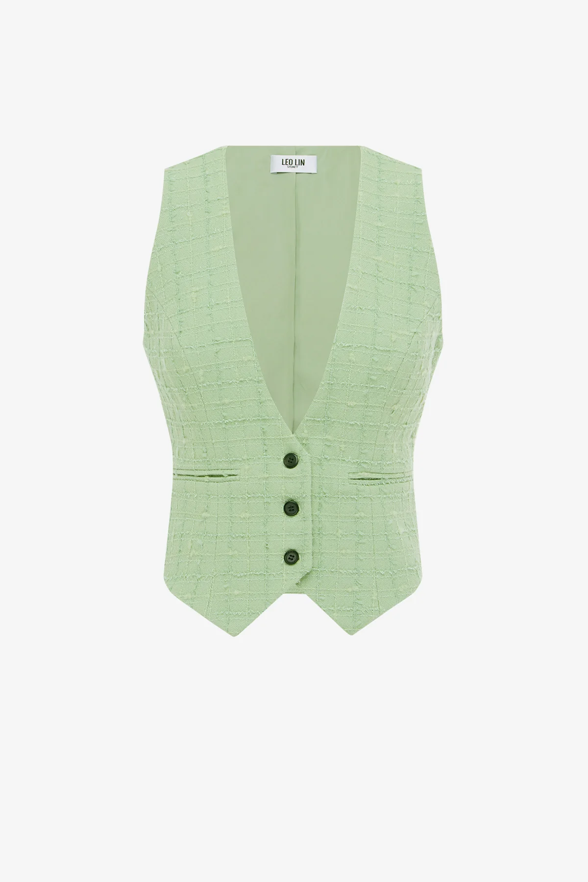 Anna-May Tweed Vest - Caledon Green