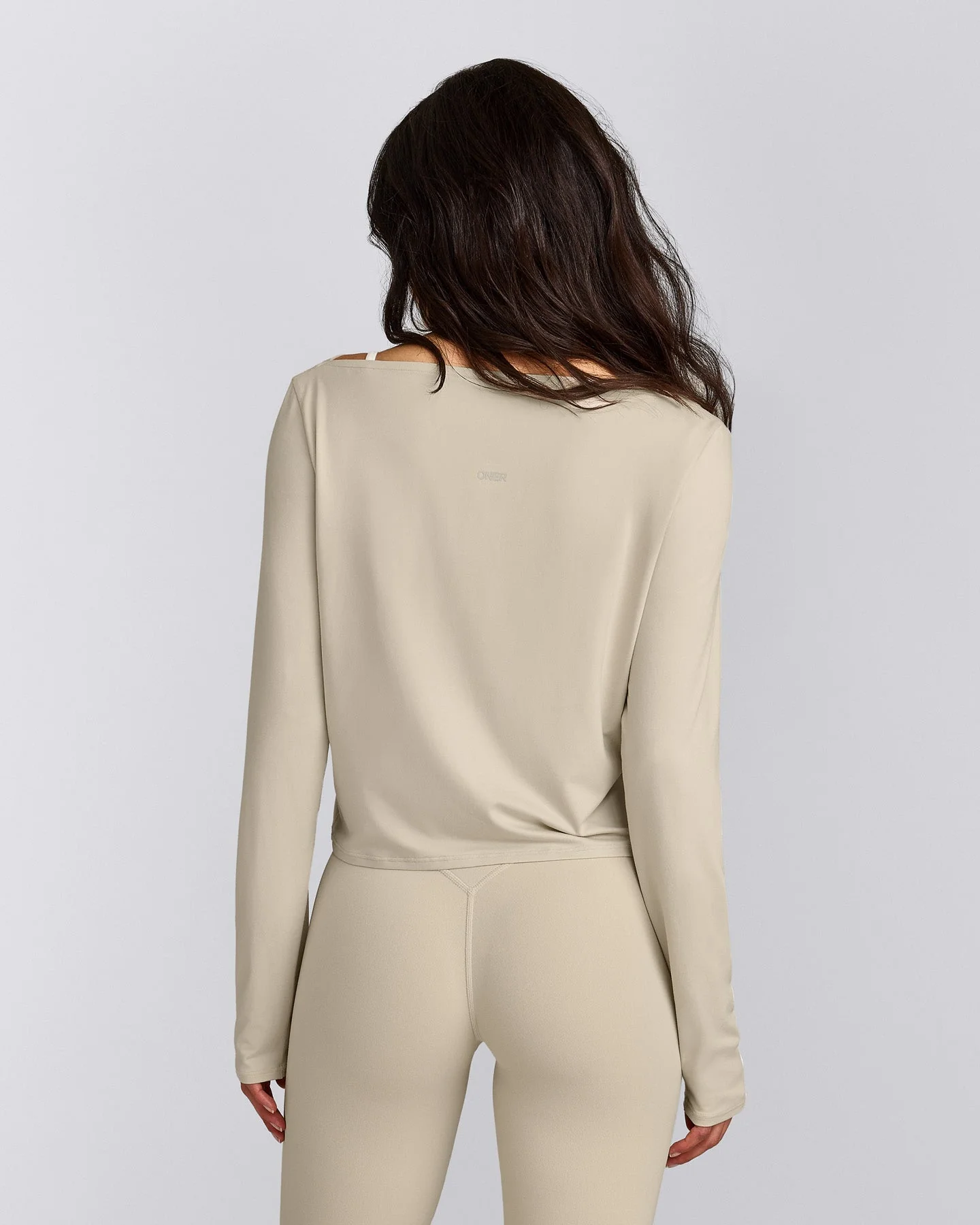 FormeSoft™ Relaxed Slash Neck Long Sleeve Top | Oatmeal