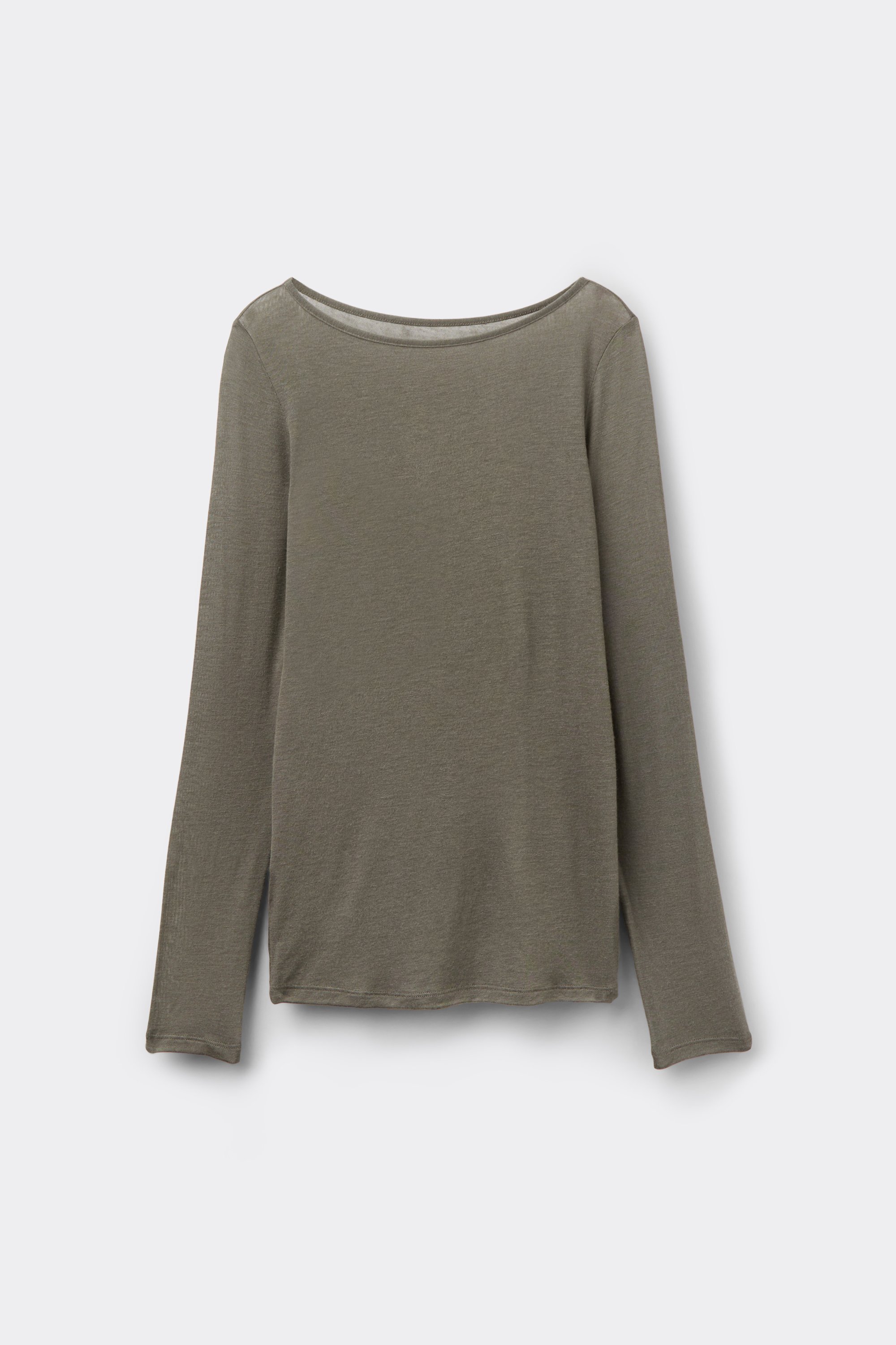 Lightweight Boat Neck Top with Merino Wool