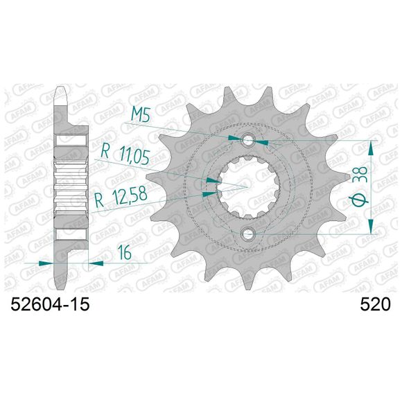 AFAM 520 Chain Kit Original Steel TypeRef: Aa0310 / Kit105542