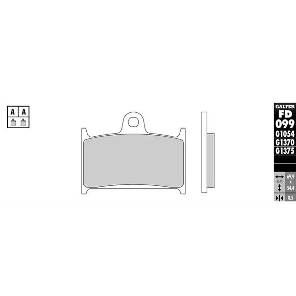 Galfer Sinter Metal Front Brake PadsRef: FD099G1054