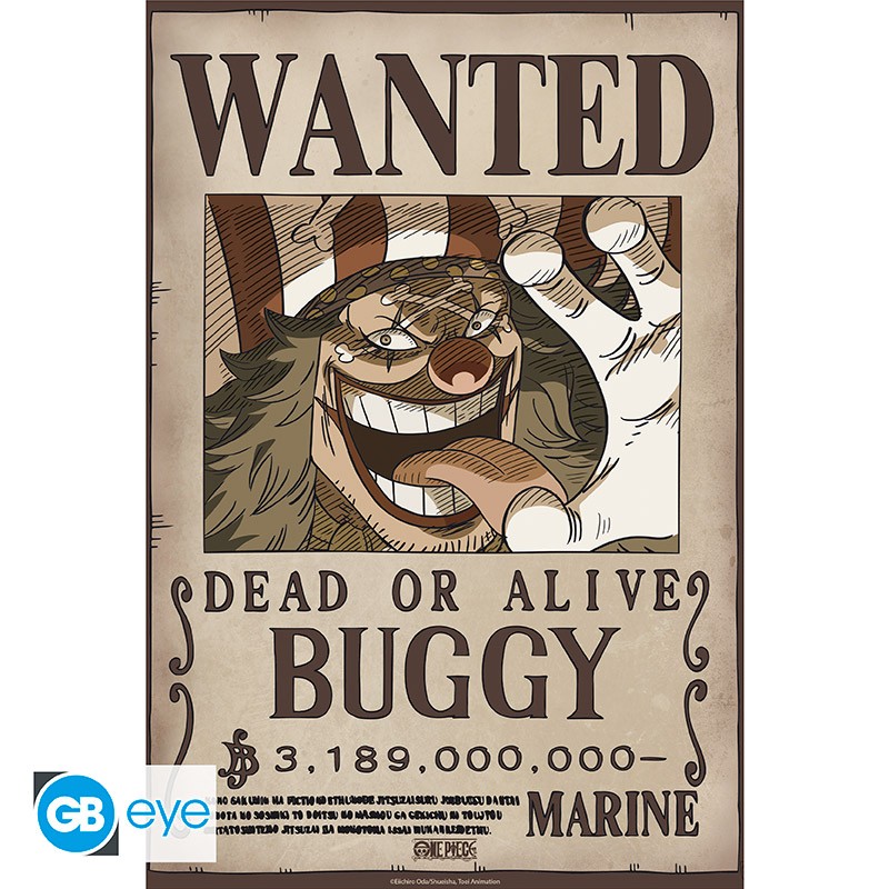 ONE PIECE Poster Wanted Buggy Wano (52x38cm)