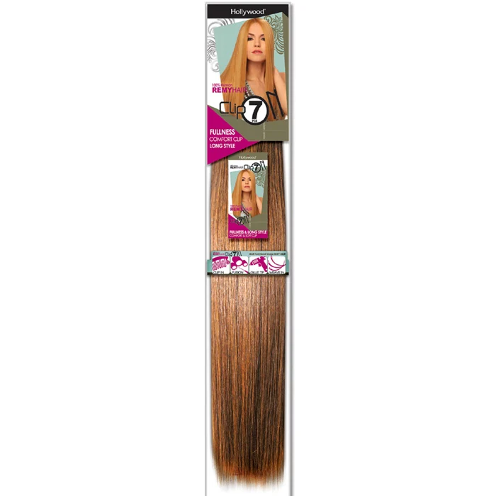 Hollywood 100% Remy Human Hair Extension Weave CLIP ON 7 STRAIGHT 14/18