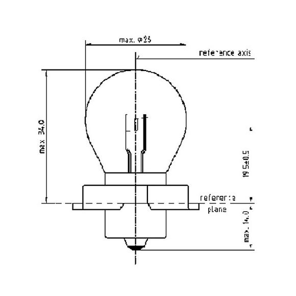 Ampoule Philips STANDARD S3 12V 15W P26S UniverselRef : 2012008