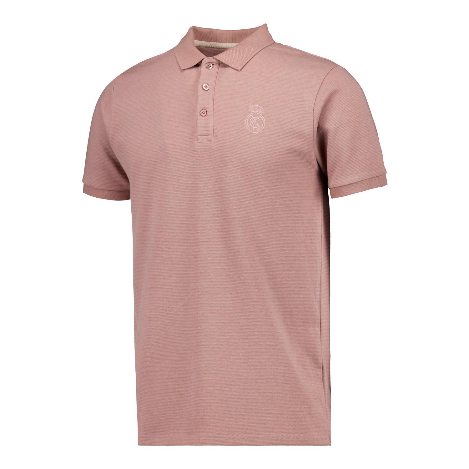 Mens Plum Noir Rib Polo Shirt  Dusky Pink