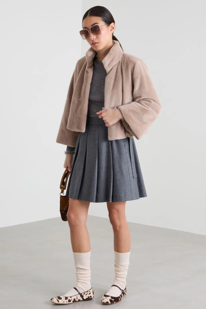 Jacket in soft and warm fabric - SAND