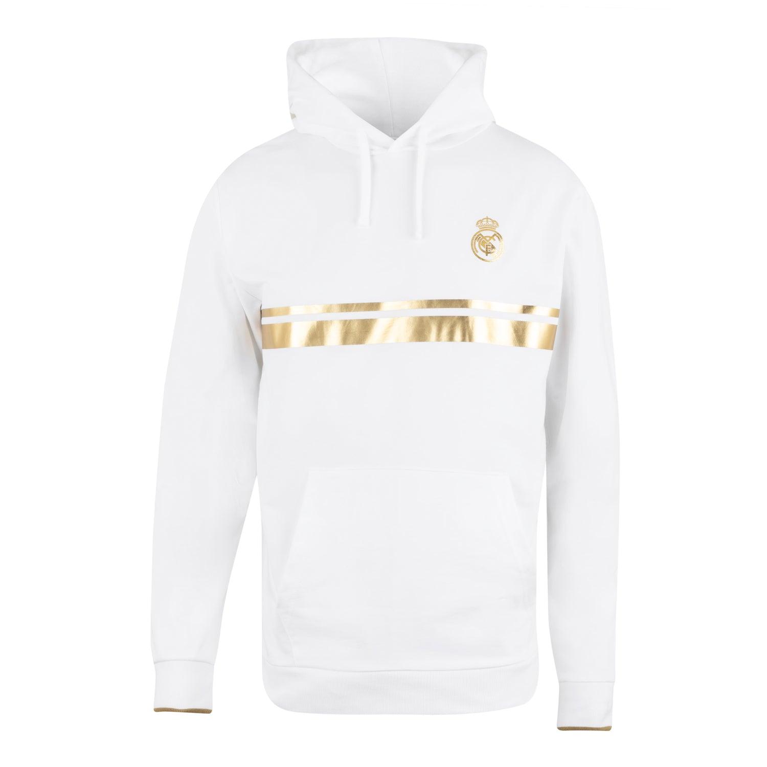 Mens White & Gold Hoodie