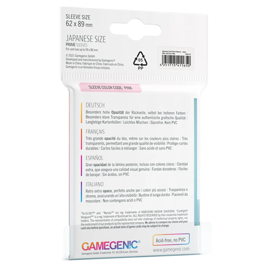 PRIME Japanese Sized Sleeves Clear