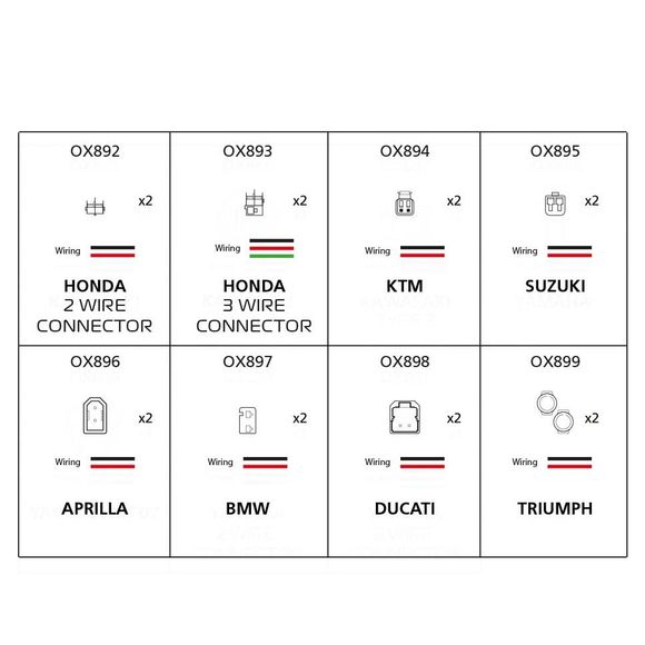 Oxford Connector FOR SPECIFIC Turn Signals Aprilia Universal - BlackRef: OD0098 / OX896