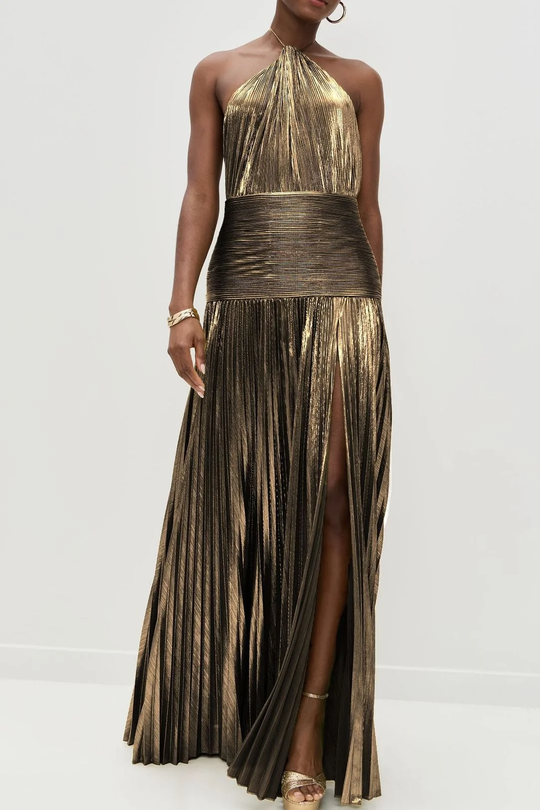 Halter Backless Split Tie Bodycon Maxi Dress