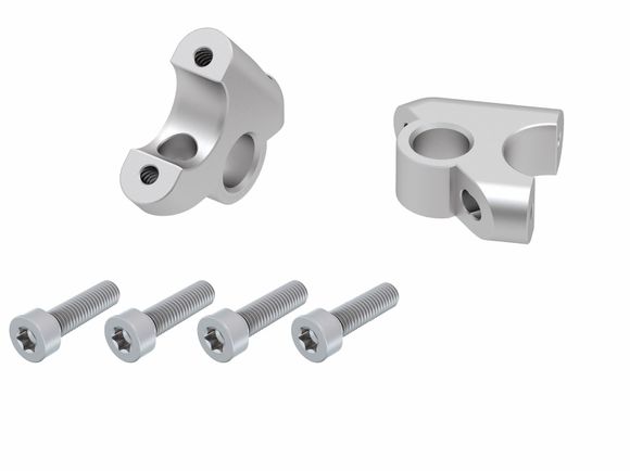 Hepco & Becker handlebar riser with offset 30 mm high and 24 mm back - silverRef: Hbe05014A / 4245668 00 09