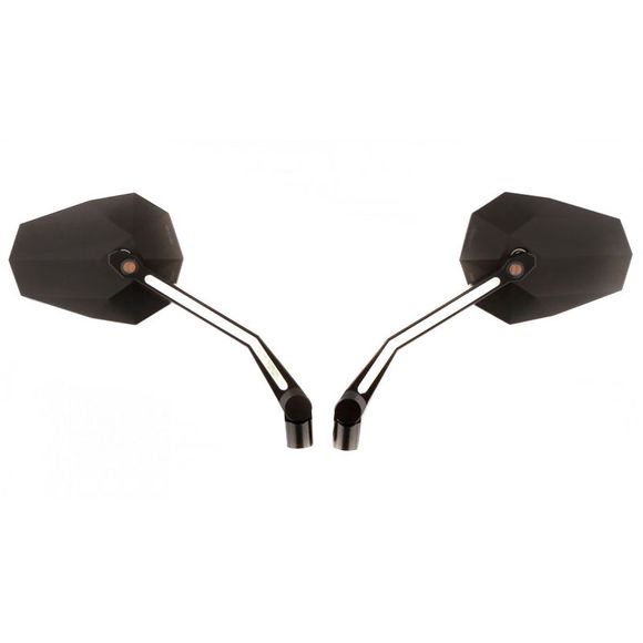 Highsider STEALTH X4 Rearview Mirror with Turn Signals and Parking Lights (Pair) Universal - BlackRef: HGI0165 / 301-453