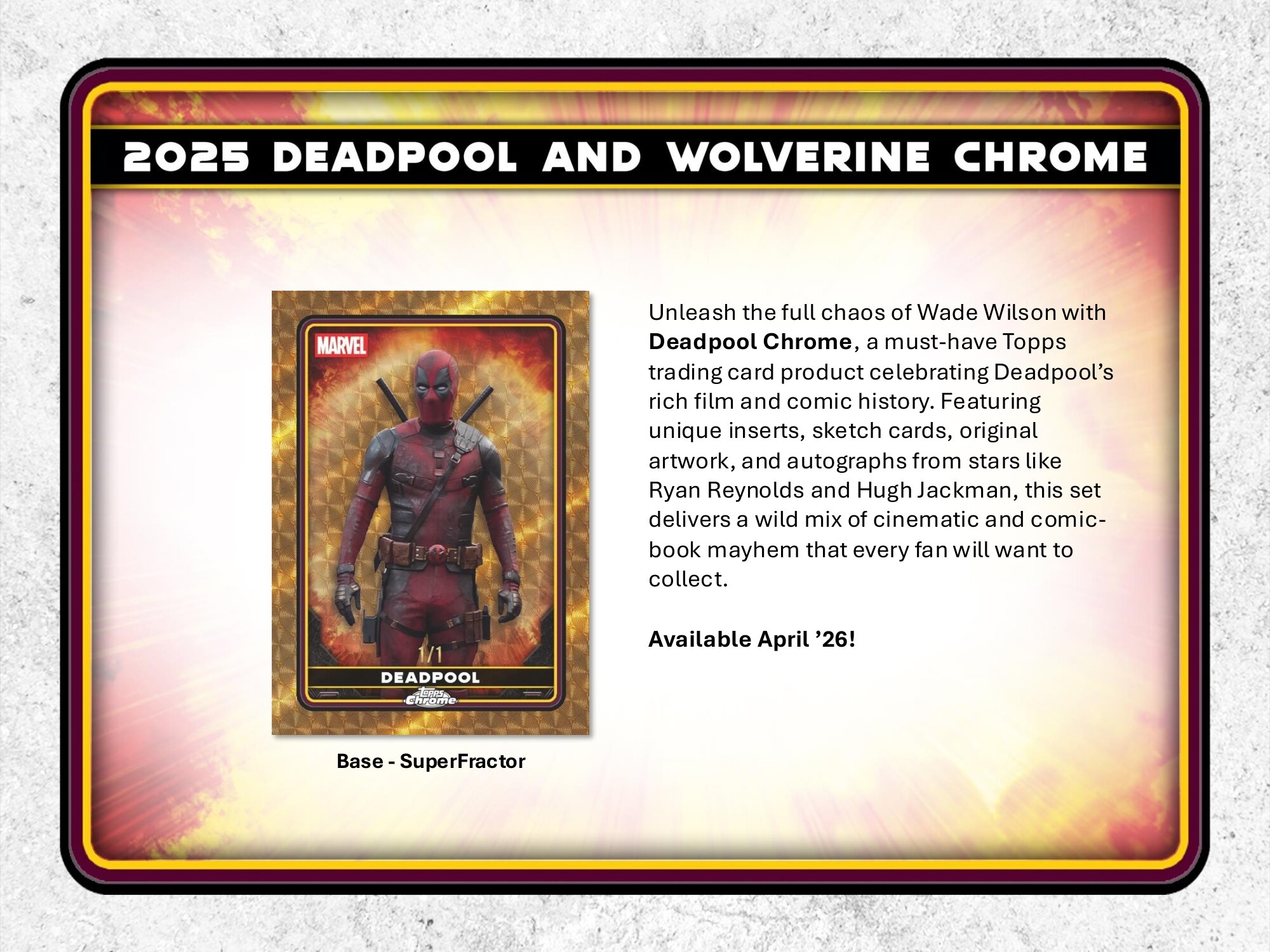 2025 topps Chrome Deadpool Blaster Box