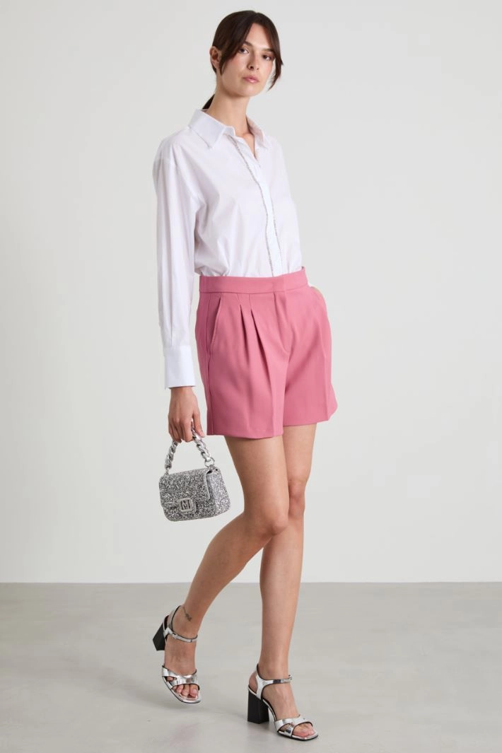 Wool crepe shorts - PINK