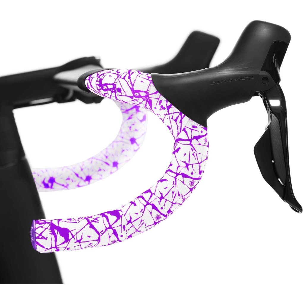Supacaz Super Sticky Kush Splat Limited Handlebar Tape - White / Neon Purple