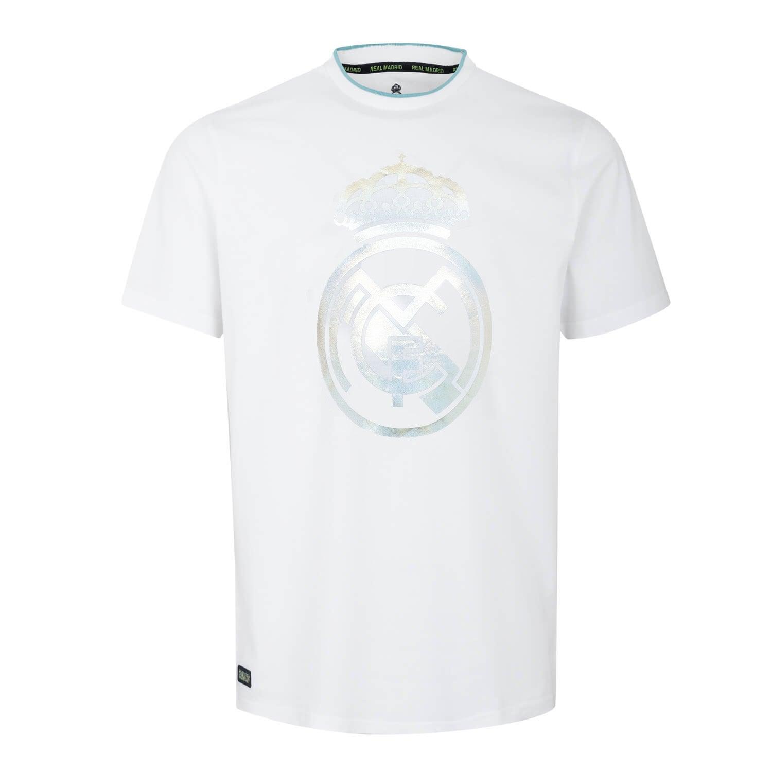 Bernabéu Neon Lights Mens RMCF Reflective Logo T-Shirt White