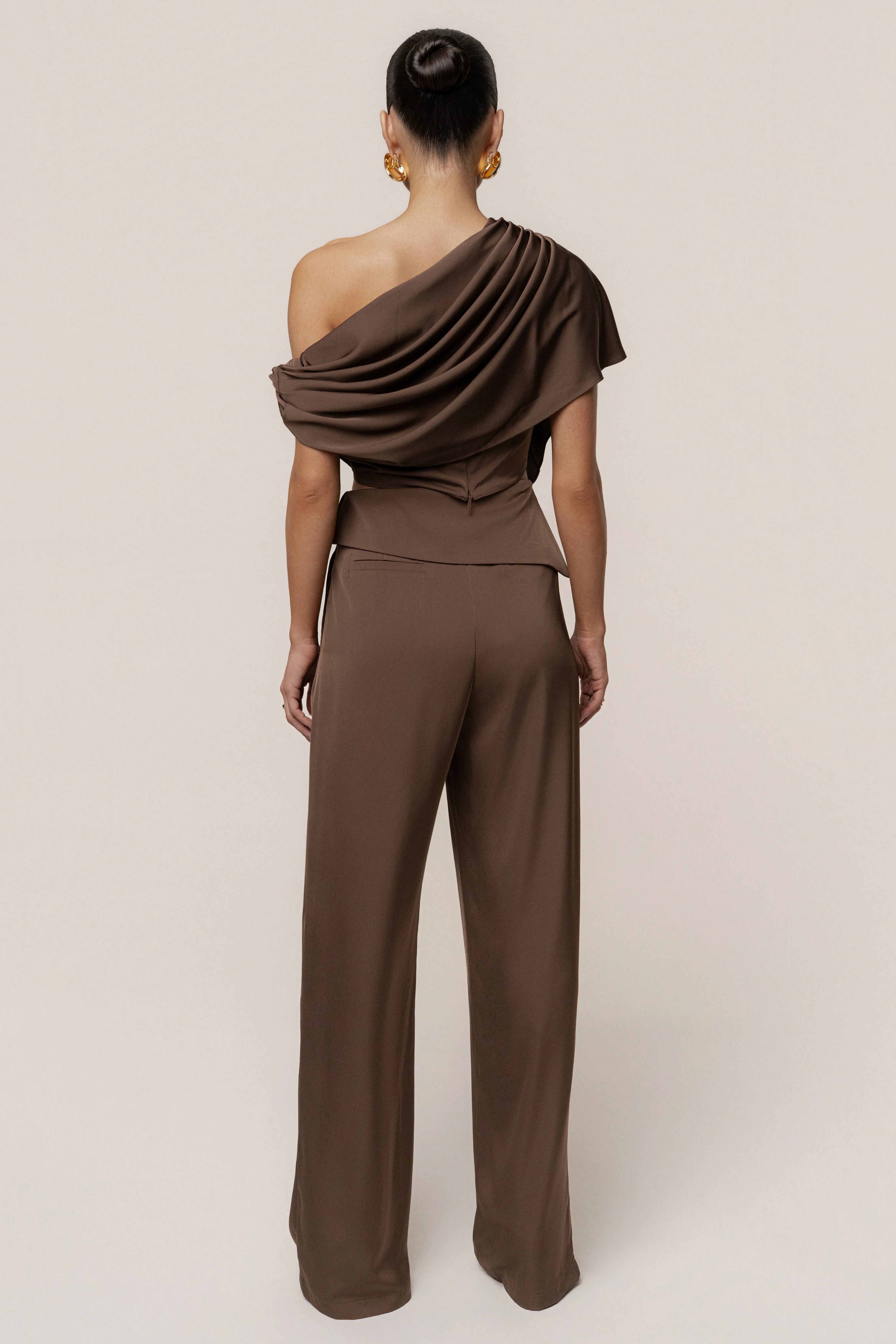Chocolate Gleam and Glow Satin Top