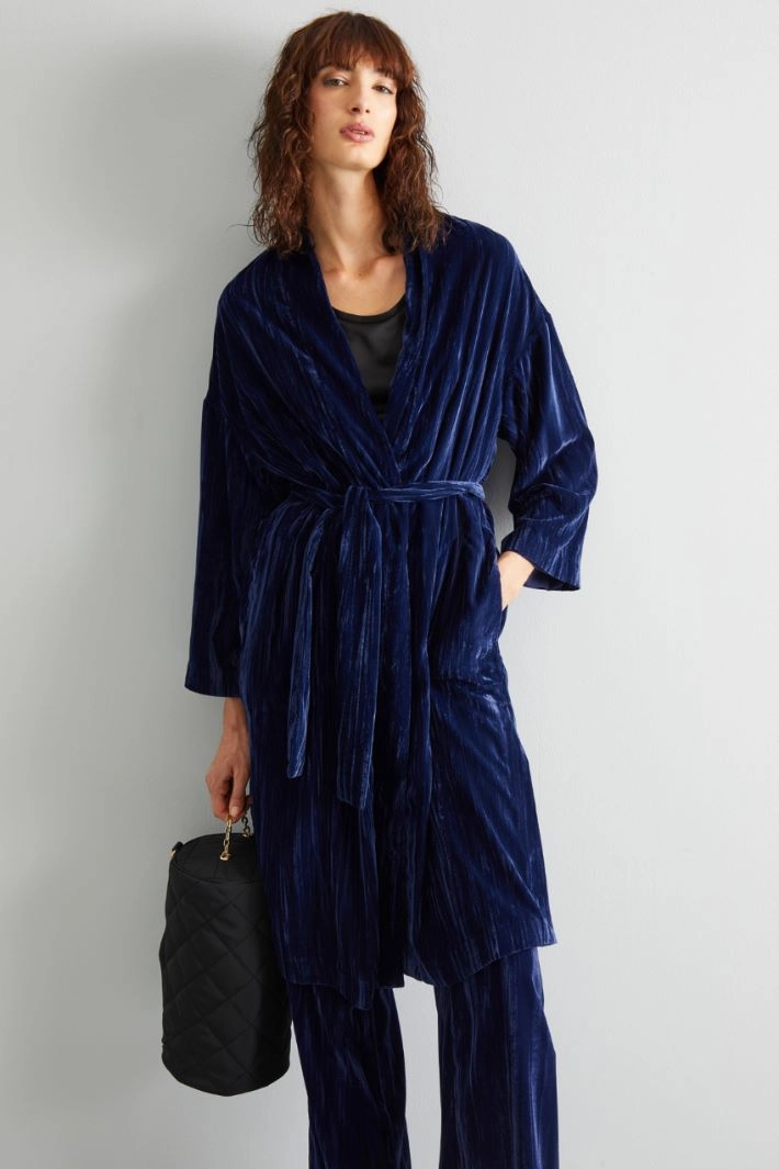 Velvet overcoat - BLUE