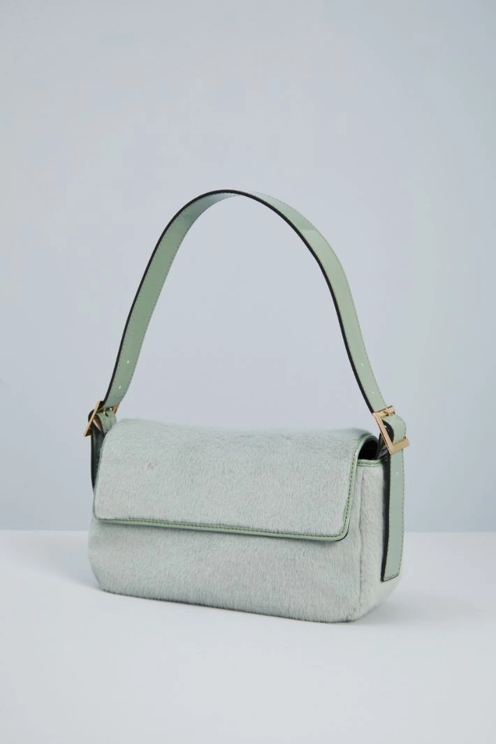 Bag in soft and warm fabric - SAGE GREEN