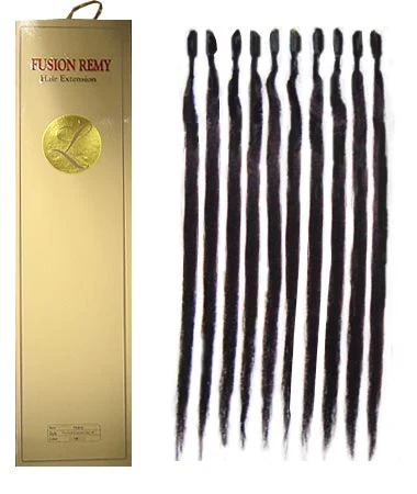 Ladylike Fusion Remy Pre Glued Yaki Human Hair Extension 14 Inch