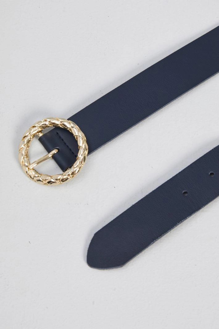 Genuine leather belt - NIGHT BLUE GOLD