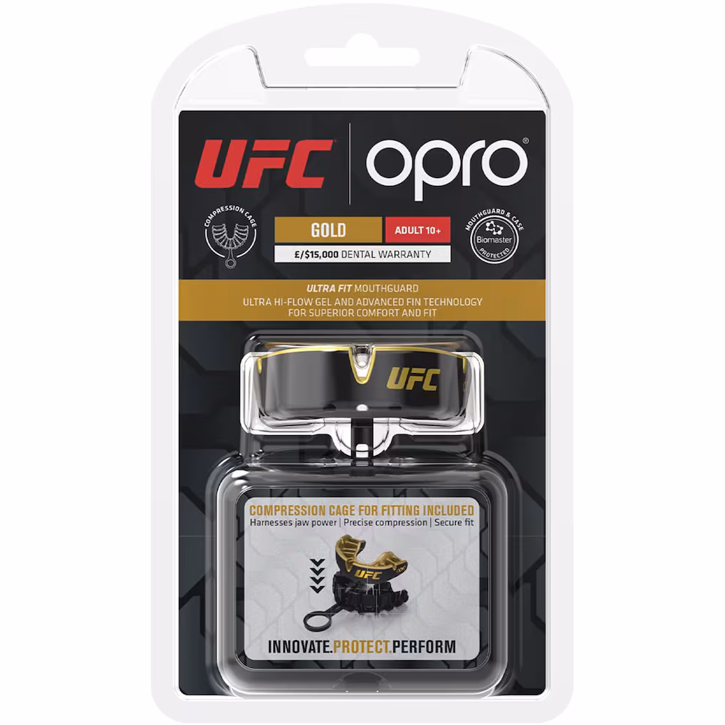 UFC OPRO Self-Fit Gold Mouthguard - Black/Gold