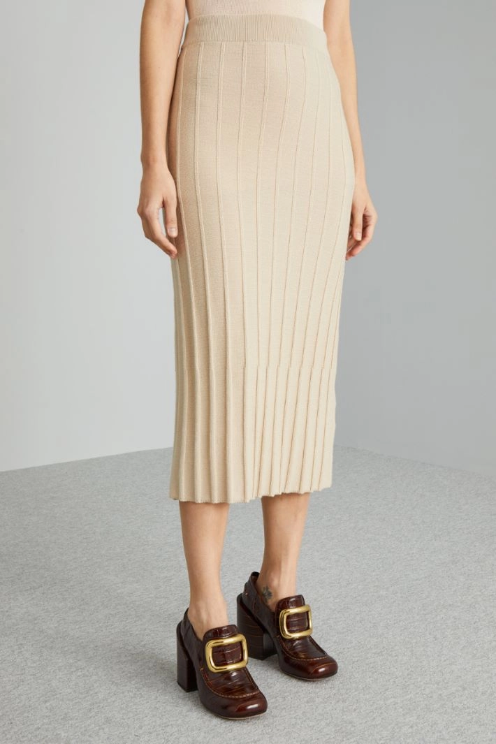 Wool yarn skirt - SAND