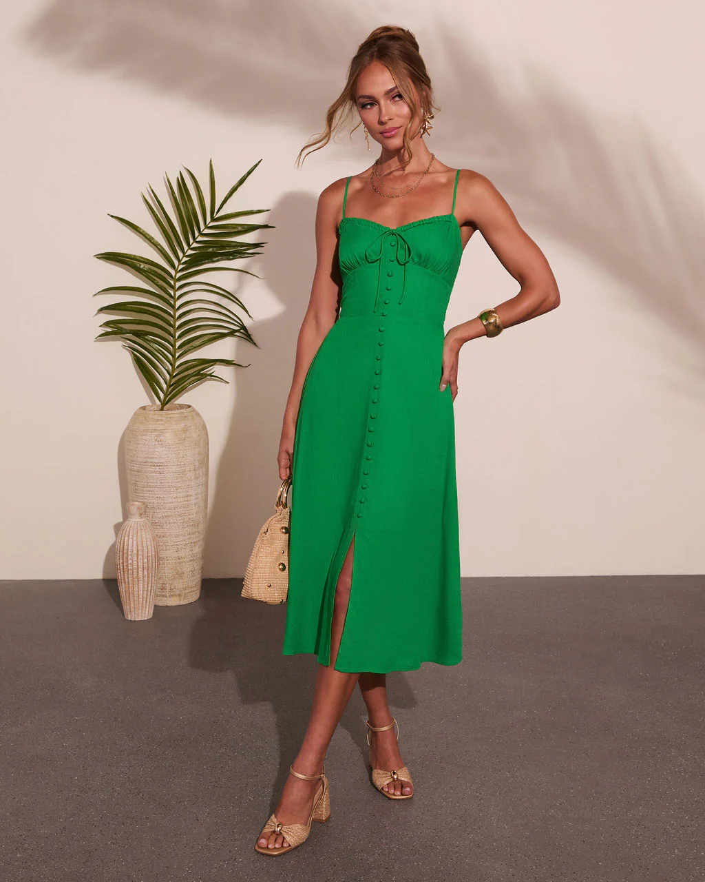 Tropic Breeze Linen Blend Maxi Dress