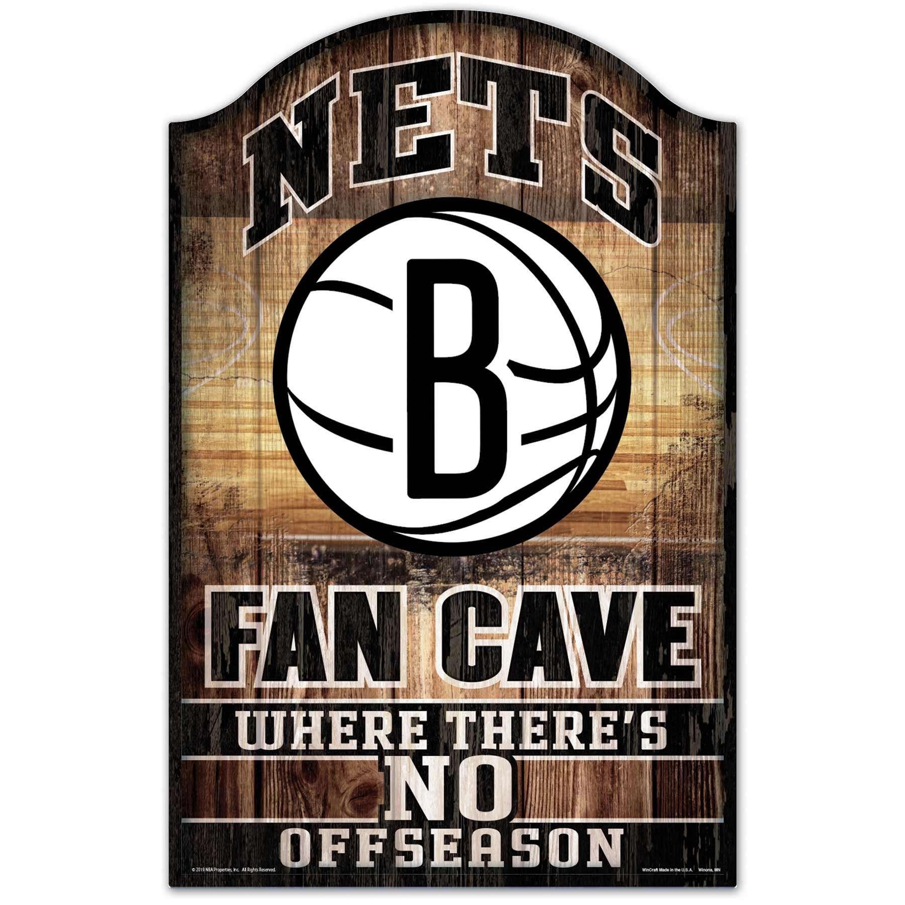 Brooklyn Nets WinCraft NBA Fan Cave Wood Sign