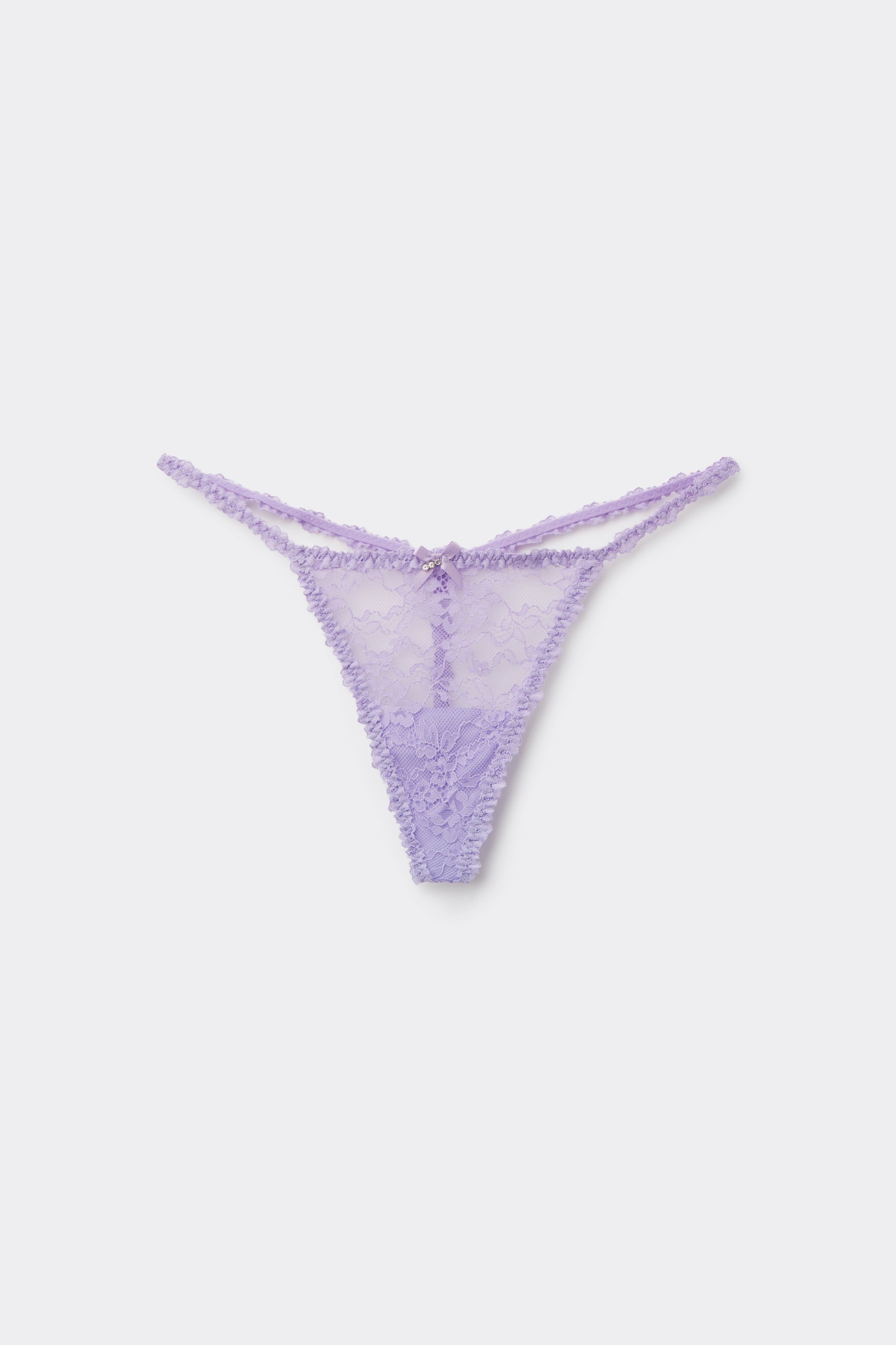 Lace Tanga Panel G-String with Charm
